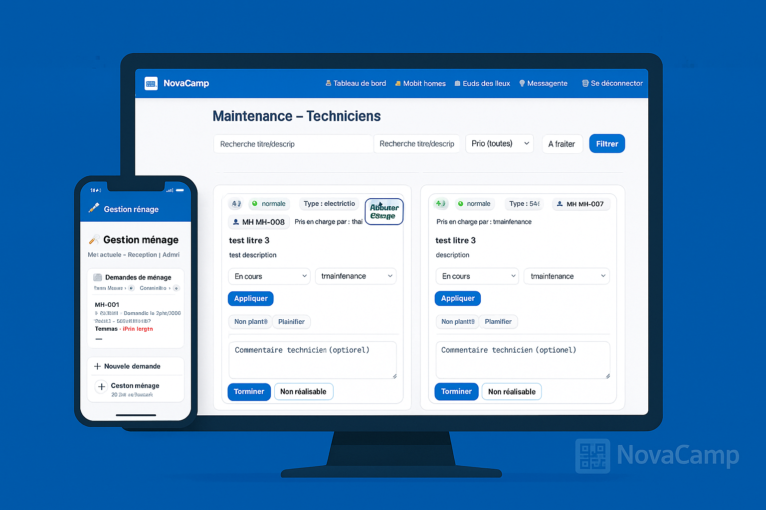 Gestion du ménage dans NovaCamp